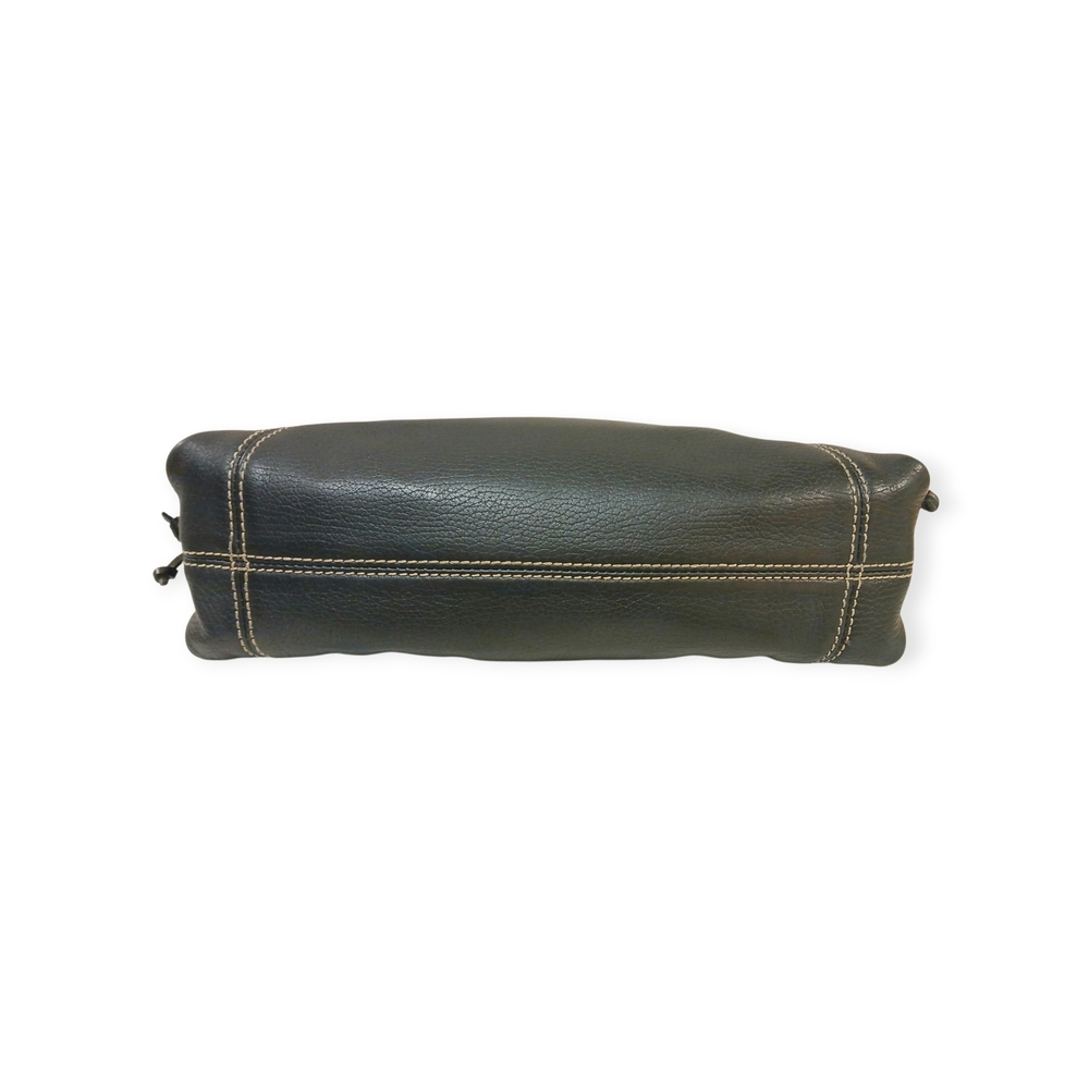 Vintage Dooney & Bourke Mini East/West Slouch Black Pebbled Leather Shoulder Bag - Picture 6 of 9